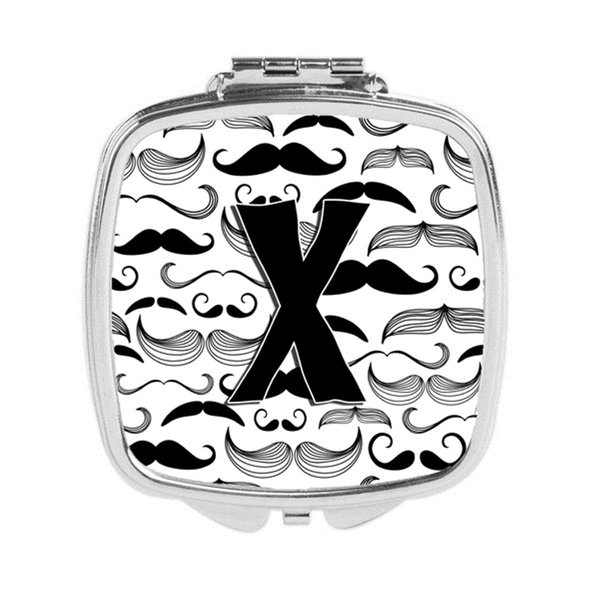 Carolines Treasures Letter x Moustache Initial Compact Mirror CJ2009-XSCM